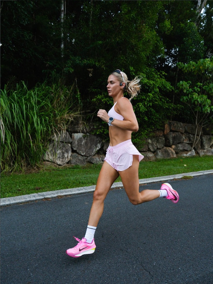 Hannah on a road run